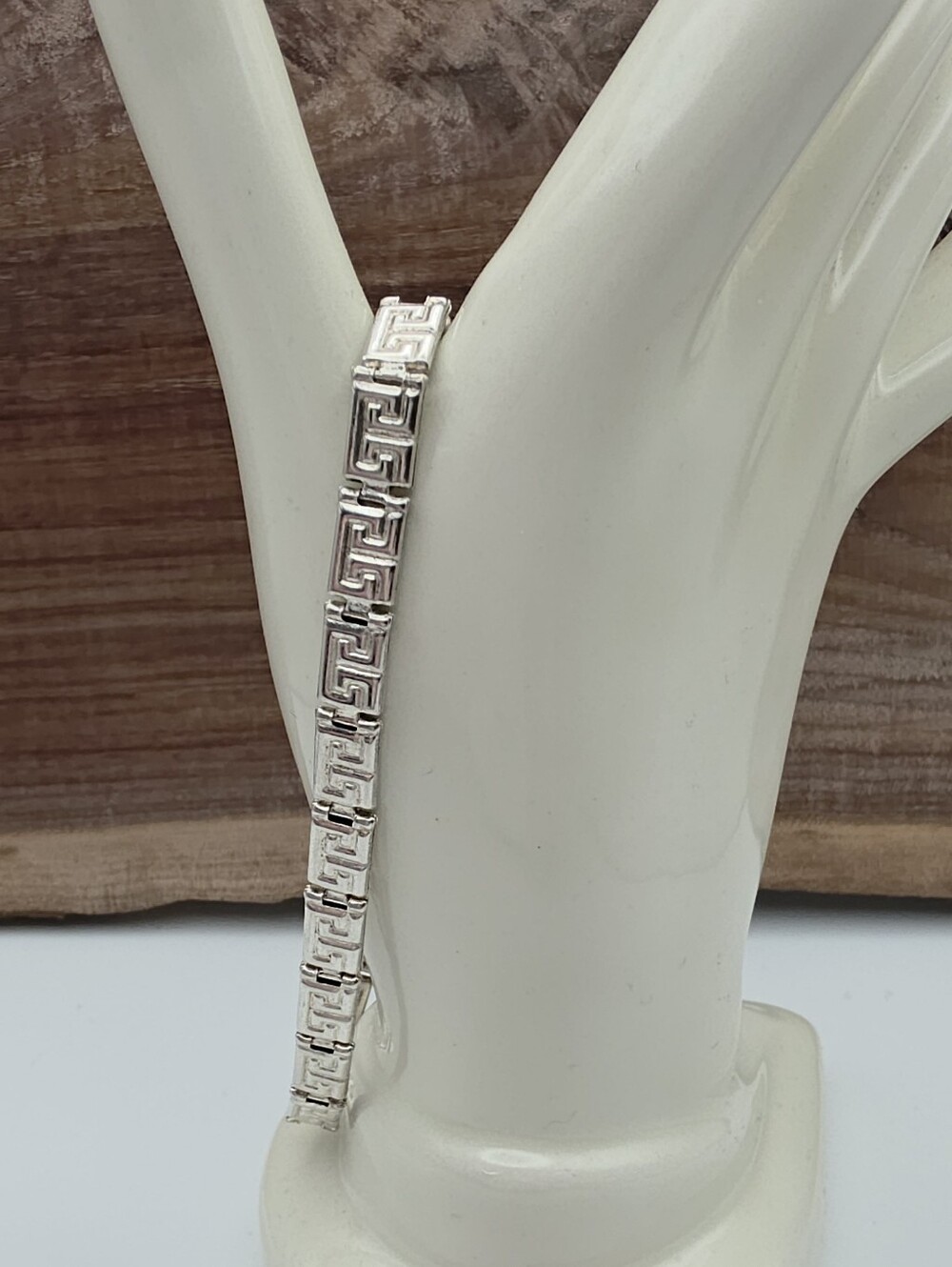 Vintage Paolo Romeo 925 Sterling Silver Greek Key Bracelet